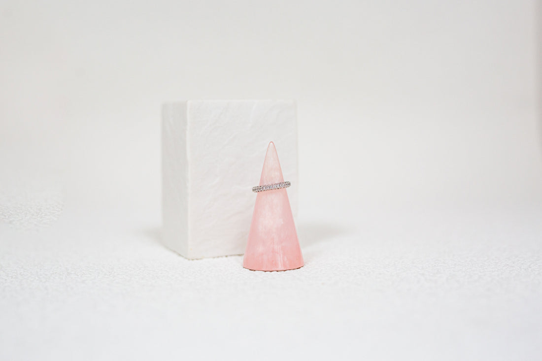 3.00CT Simulated Sapphire Rhodium Plated Eternity Band