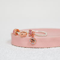 You Melt My Heart Silver & Rose Gold Charm Bracelet 18.5CM