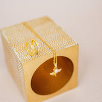 Crystal & Pearl Bee Necklace