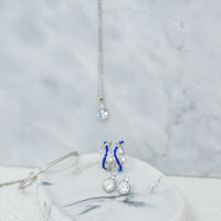 Double Solitaire Pendant and Earring Set