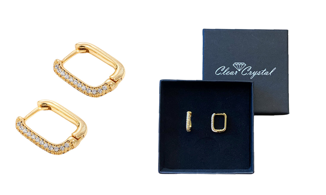 Diamanté and Yellow Gold Tone Earrings