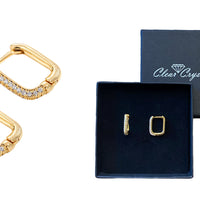 Diamanté and Yellow Gold Tone Earrings