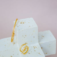Diamanté & Yellow Gold Tone Hoop Earrings
