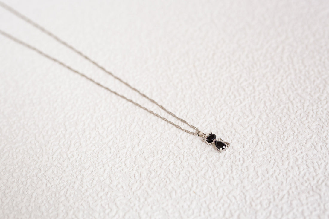 Cat Necklace with Crystals