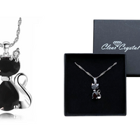 Cat Necklace with Crystals