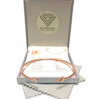 Genuine diamond arrow bangle cttw 0.015 rose gold