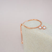 Opal & Rose Gold Tone Earrings