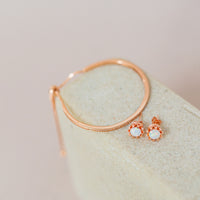 Opal & Rose Gold Tone Earrings