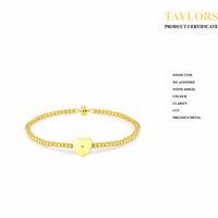 Natural Diamond Gold Plated Magnetic Clasp Bracelet