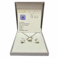 Diamond pendant & earring set cttw 0.045