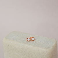 Opal & Rose Gold Tone Earrings