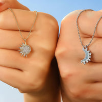 Sun & Moon Forever Best Friends Crystal Encrusted Silver & Gold
Adjustable Pendant Set