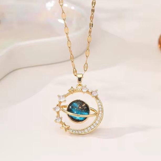 Stars in the Sky Crystal Celestial Pendant available in Silver or Gold