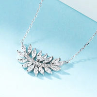 Elegant Crystal Leaf Clavicle Pendant