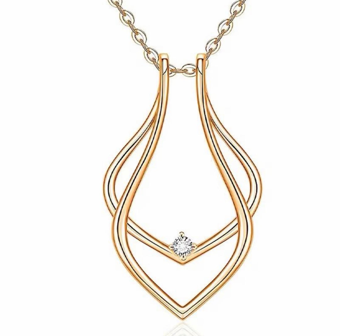 Crystal Ring Keeper Holding Necklace available in Silver, Gold & Rose Gold