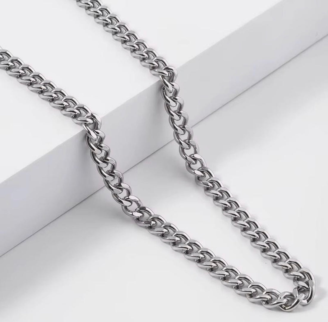 Stainless Steel Curb Chain Necklace 7mm