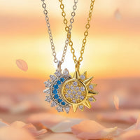 Sun & Moon Forever Best Friends Crystal Encrusted Silver & Gold
Adjustable Pendant Set