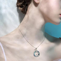 Elegant Dragonfly Crystal Circle Pendant Necklace