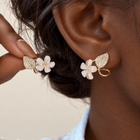 Crystal Acrylic Five Leaf Studs