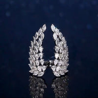 Crystal Angel Wings Adjustable Ring