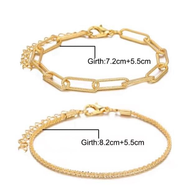 Two Piece Adjustable Bracelet in Silver or Gold