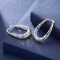 Minimal Elegant Vintage Hollow Hoop Earrings available in Gold Or Silver