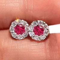 Crystal Stud Exquisite Earrings available in Clear, Green, Pink & Blue