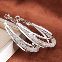 Mesh Drop Hoop Earrings