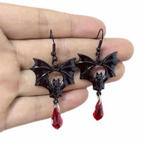 Crystal Bat Drop Earrings
