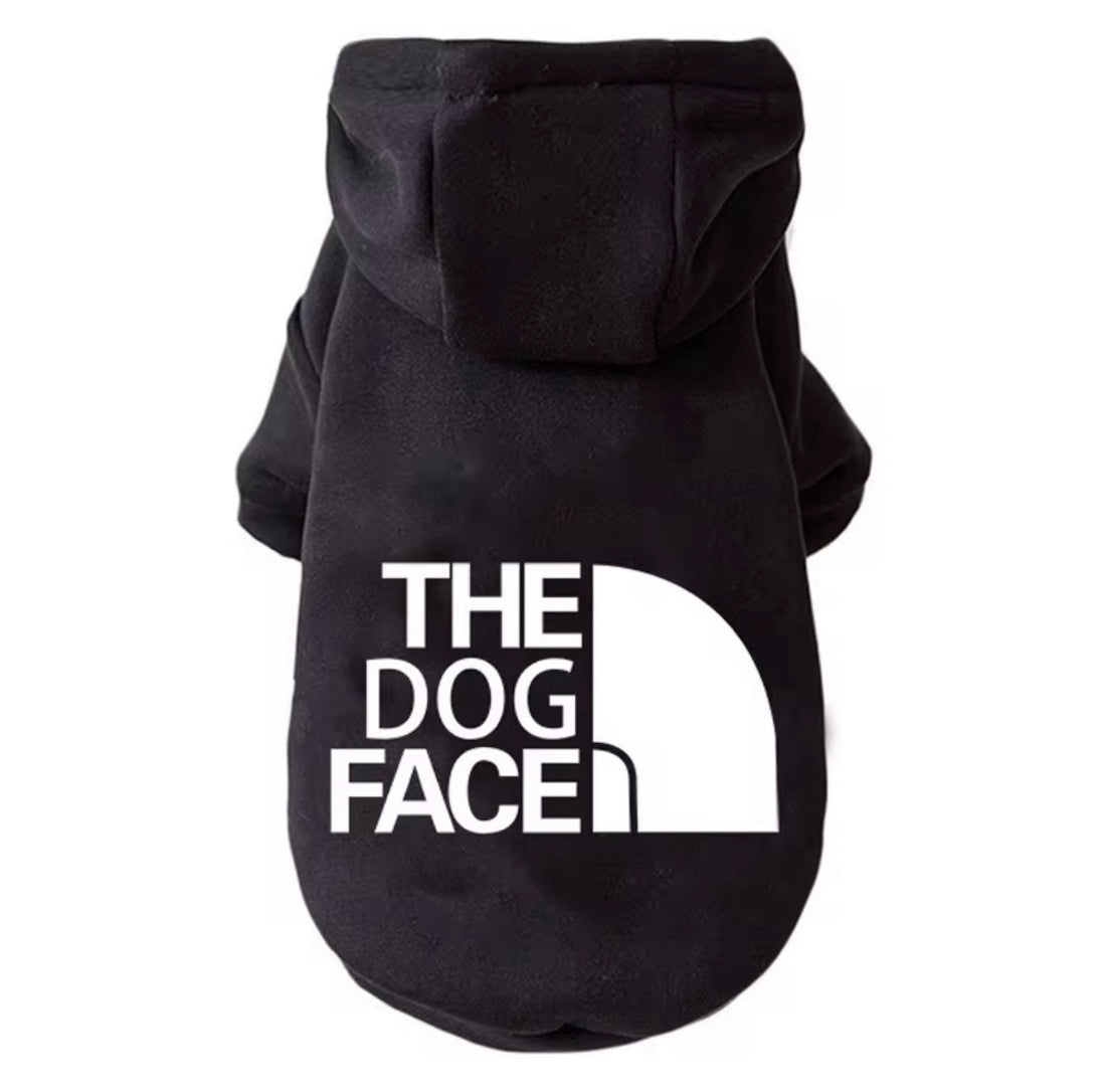 The Dog Face Hoodie for Small to Medium Dogs 3-11KG options available in 2 colours Pink or Black