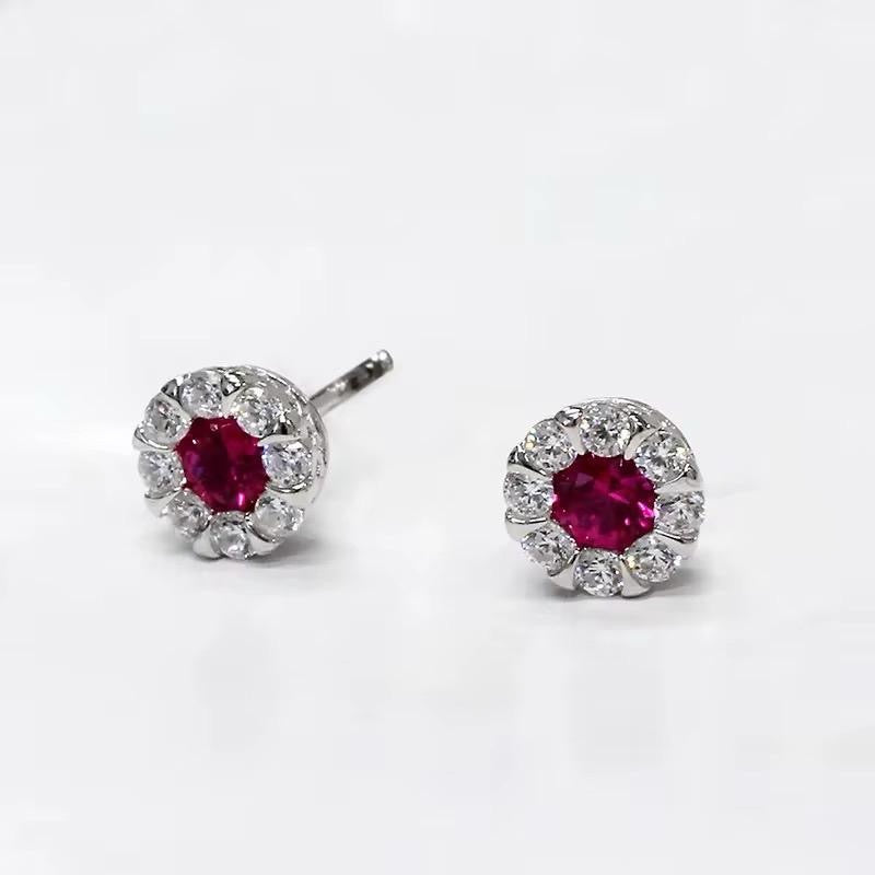 Crystal Stud Exquisite Earrings available in Clear, Green, Pink & Blue