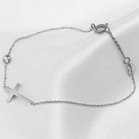 Minimal Elegant Cross Bracelet with Crysal available in Gold, Silver & Rose Gold