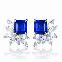 Crystal Cluster Stud Earrings available in Green, Red & Blue