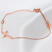 Minimal Elegant Cross Bracelet with Crysal available in Gold, Silver & Rose Gold