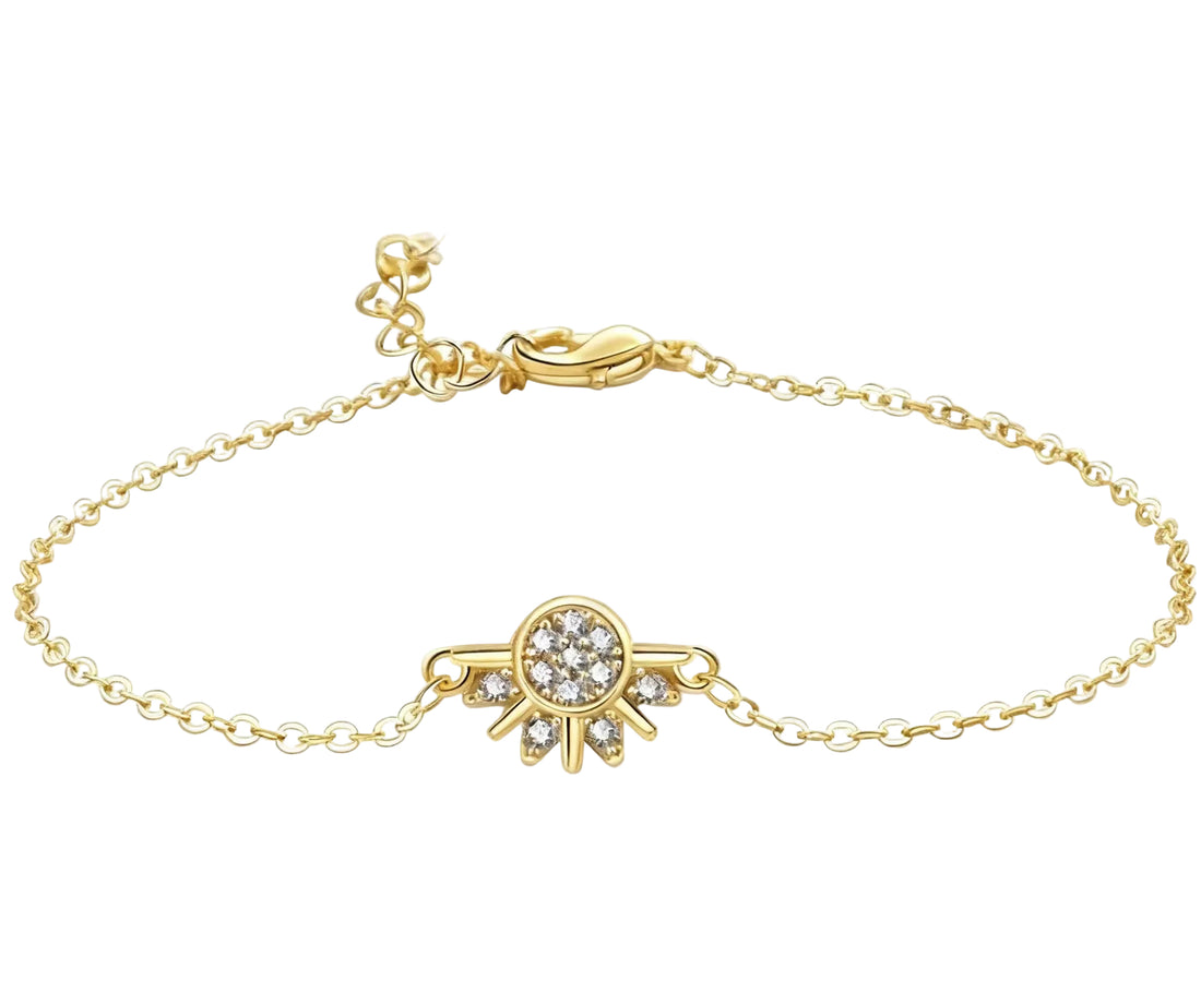 Sun & Moon Forever Best Friends Crystal Encrusted Silver & Gold Adjustable Bracelet Set