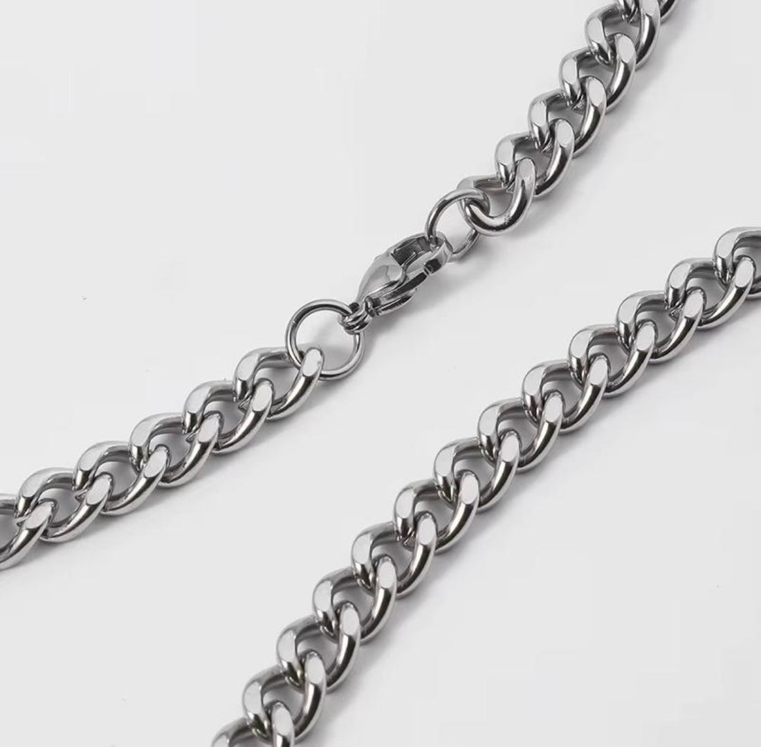 Stainless Steel Curb Chain Necklace 7mm