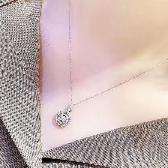 Crystal Annular Solitaire Pendant available in Silver or Gold