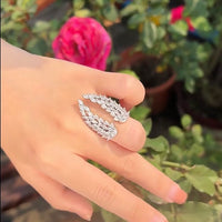 Crystal Angel Wings Adjustable Ring