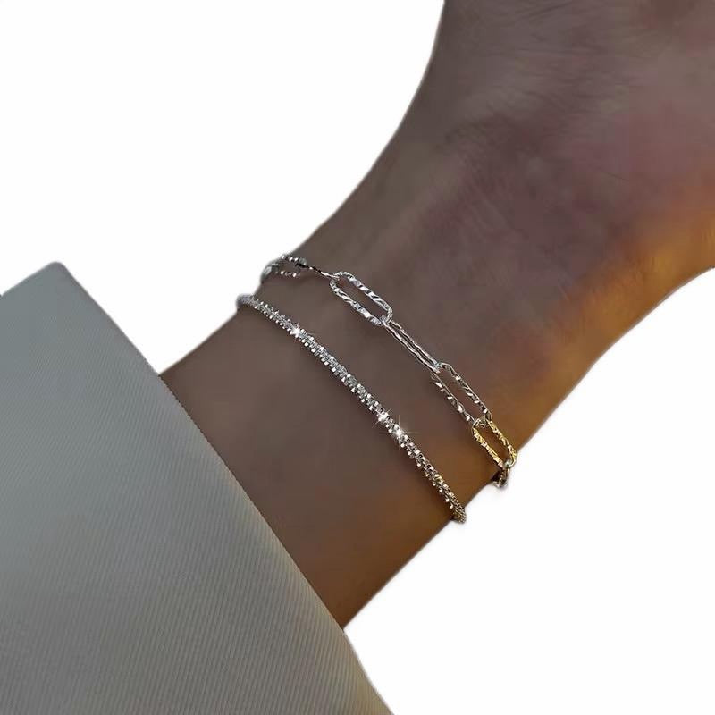 Two Piece Adjustable Bracelet in Silver or Gold