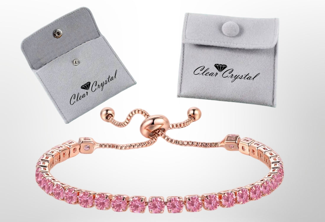 Adjustable Friendship Crystal Bracelet 4 colours and Rose Gold Tone