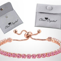 Adjustable Friendship Crystal Bracelet 4 colours and Rose Gold Tone