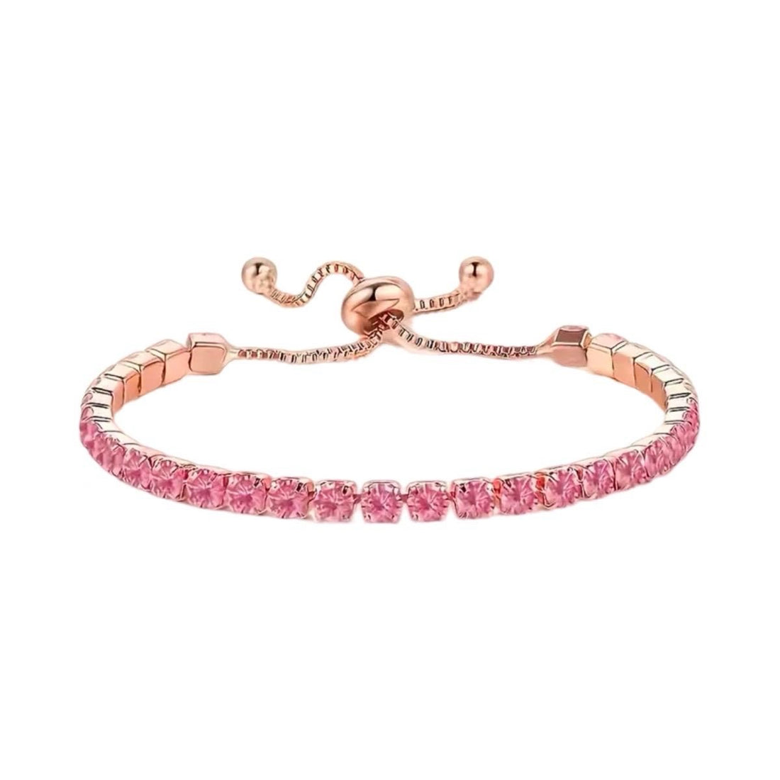 Adjustable Friendship Crystal Bracelet 4 colours and Rose Gold Tone