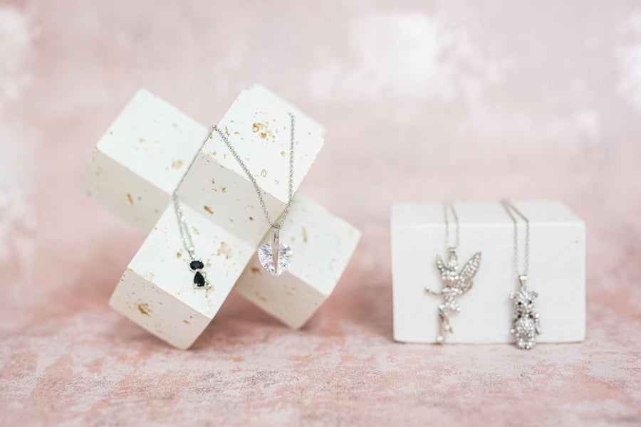 Cat Necklace with Crystals