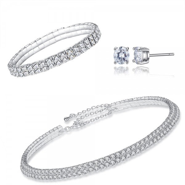 Double Row Tri-Set Made with Crystals From Fine Austrian Crystals