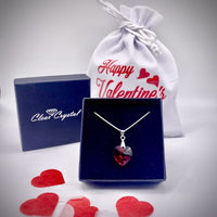 Valentines Heart Premium Crystal Necklace with FREE Luxury Pouch & Box