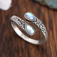 Moonstone Adjustable Antique Vintage Style Ring w/ Display Box