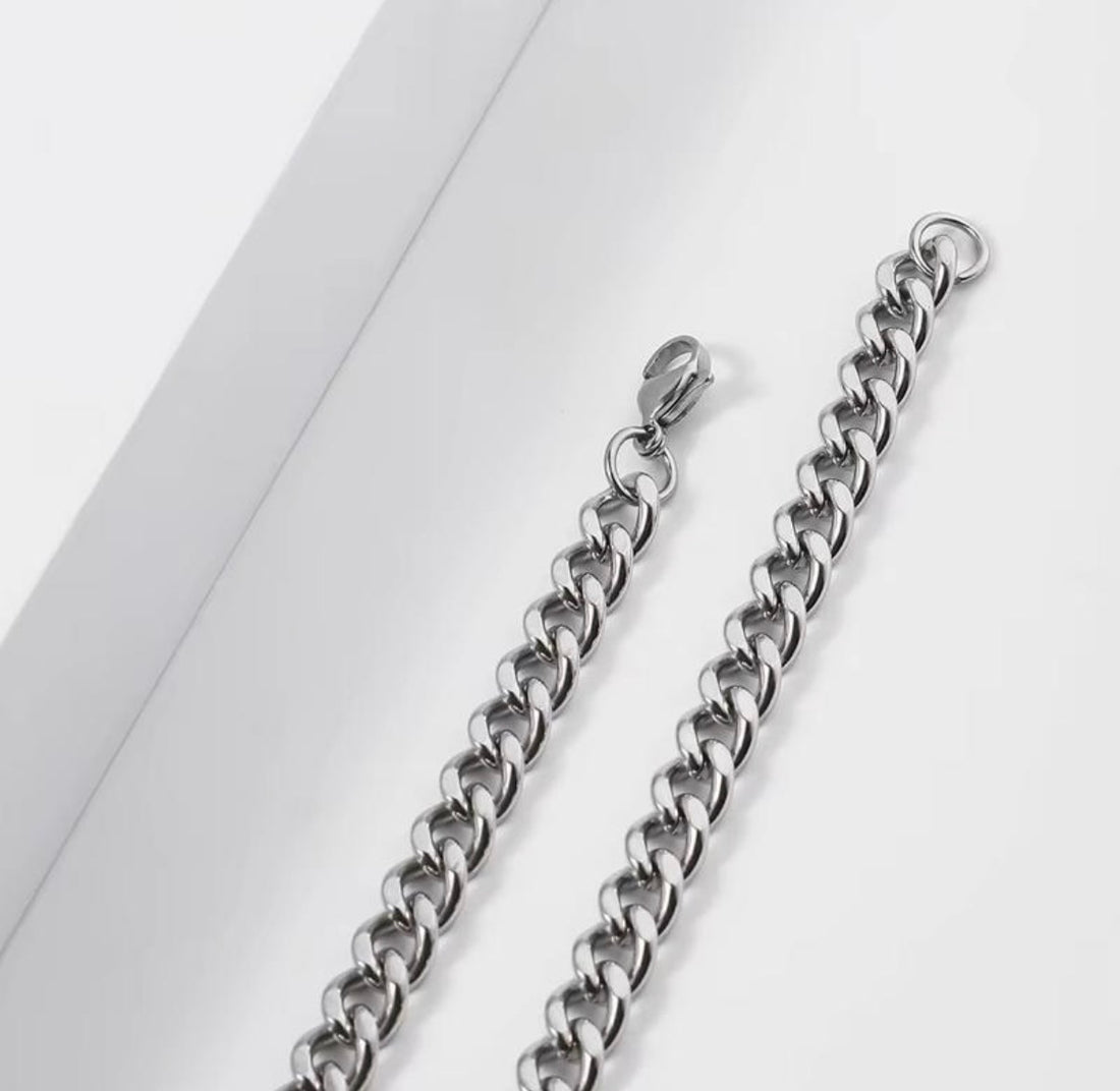 Stainless Steel Curb Chain Necklace 7mm