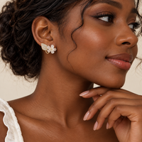 Crystal Acrylic Five Leaf Studs