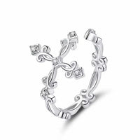 Crystal Cross Adjustable Ring