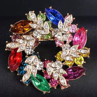 Gorgeous Luxury Elegant Crystal & Colourful Stone Pin Fancy Fashion Broach